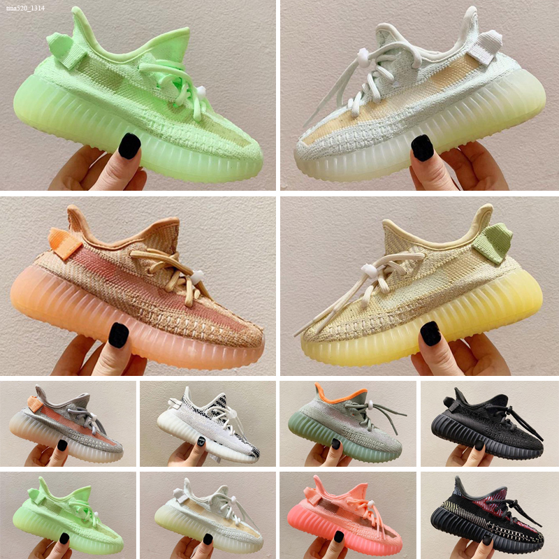 

2021 New West Reflective Infant Yecheil Kids sneakers Glow Green Clay Trainers Big Small Boy Girl Children kids Toddler, Color 6