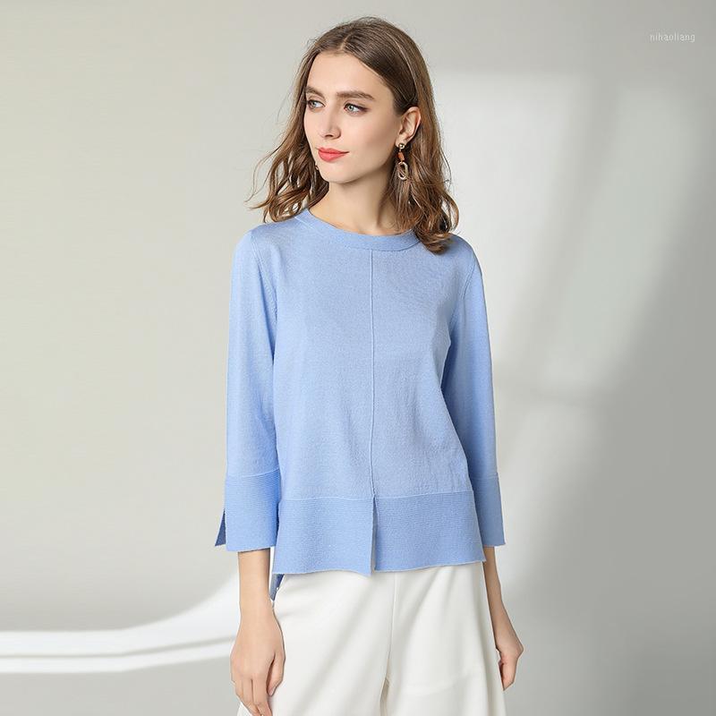 

2019. Spring New Knitted Sweaters Loose Pullovers1, Blue
