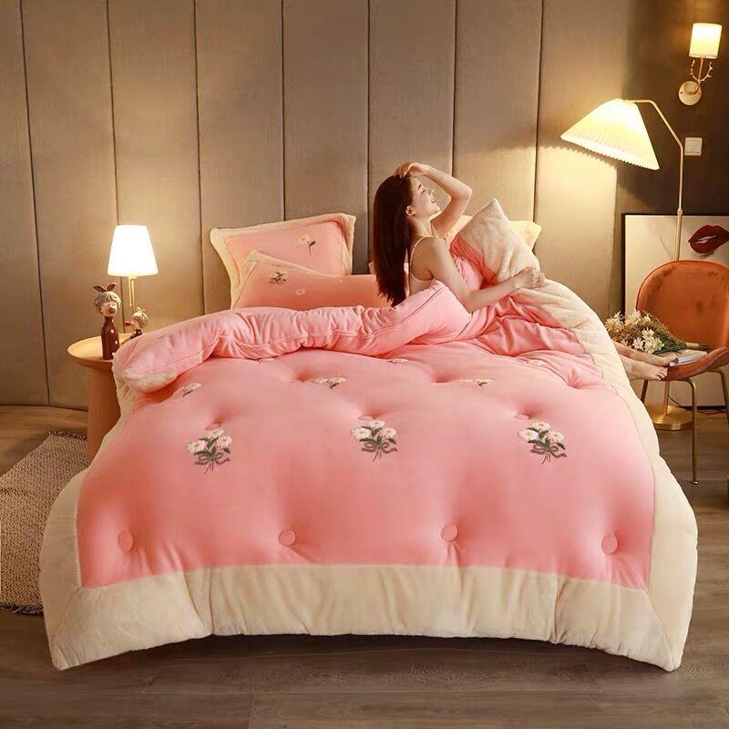 

Winter Super Warm 5kg Quilts Duvet students dormitory single double Qulit Lamb wool comfortable soft Blanket Bedding Comforter, As picture