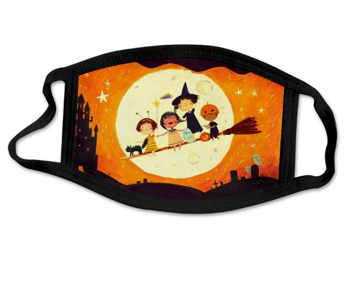

Anti Dust Masks Reusable Washable Mouth Cover Halloween Kids Mask Pumpkin Clown Skull Face Adjustable Hanging Ear