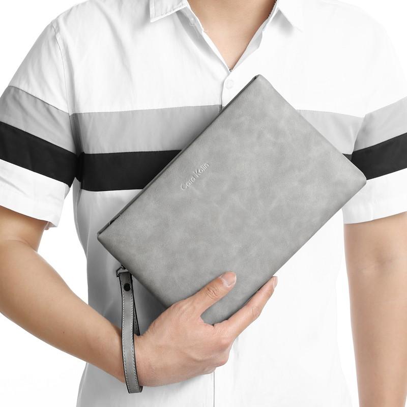 

Men Clutch Bag New Large Capacity Men Wallets Cell Phone Pocket Multifunction Wallet For zipper phone bag carteras de hombre, Black