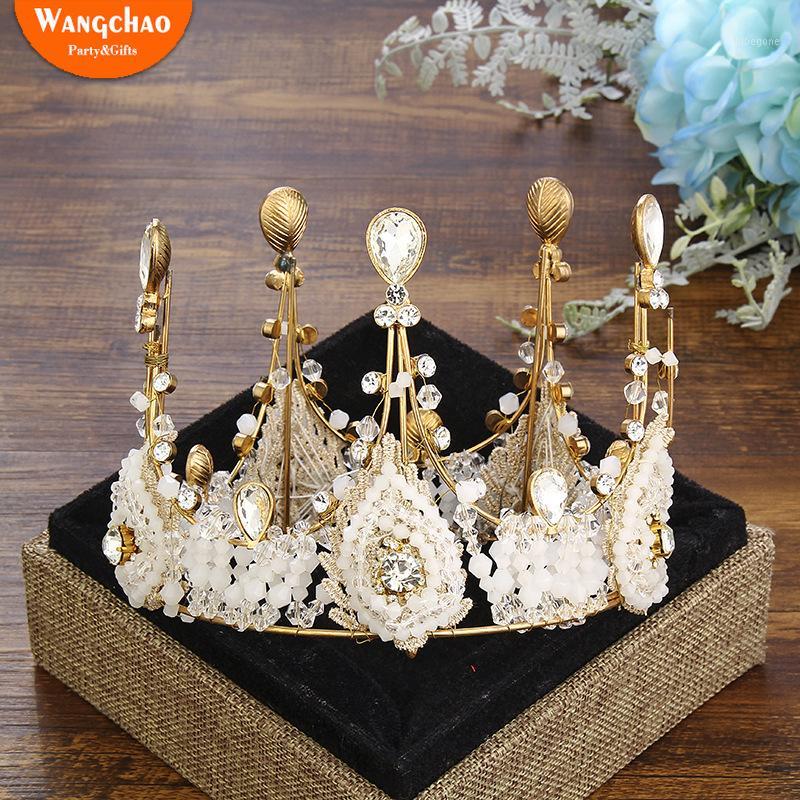

5.31*4.33" Alloy Crown Cake Topper Fantastic Romantic Wedding Decoration Bride Crown Cake Accessories Party Supplies1