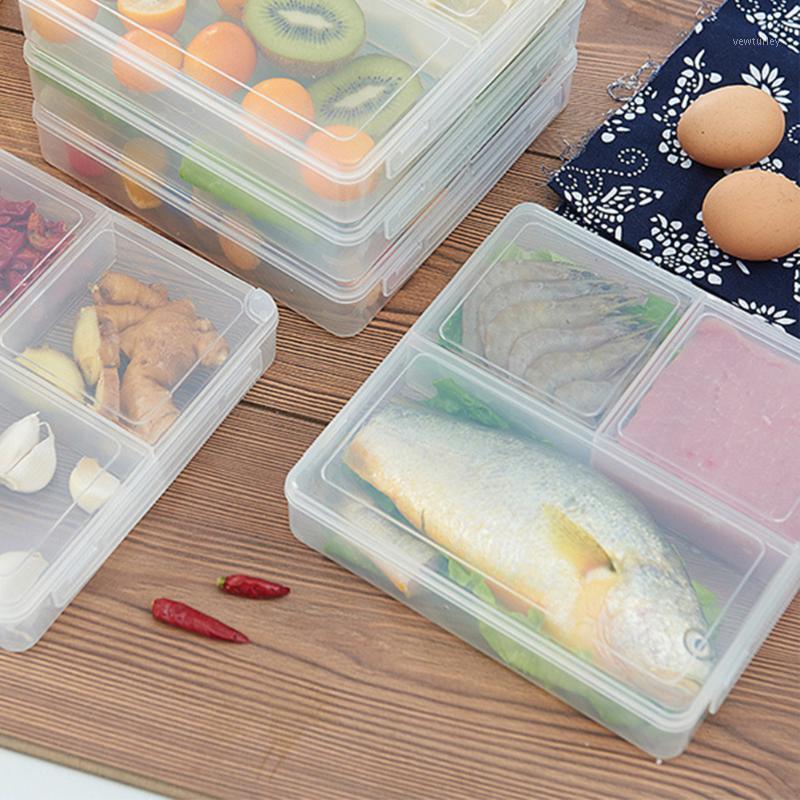 

Portable Sealed Lunch For Kitchen Vegetables Transparent Crisper Multifunction Container Storage Box 3 Compartments Home1