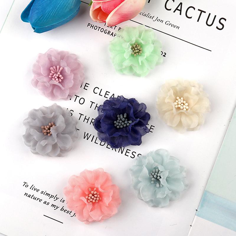 

10PCS Chiffon Flowers Boutique hair accessories DIY Flower Headwear Fashion Accessory Hair Flowers No Clip for headband
