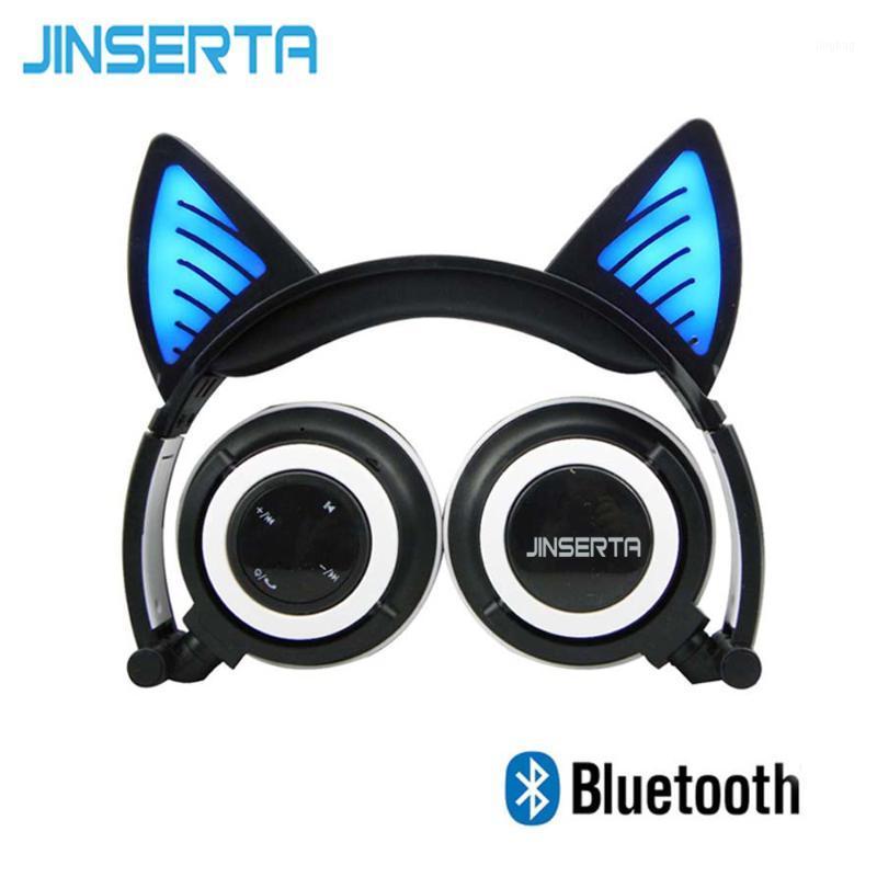 

JINSERTA 2020 Bluetooth Wireless Cat Ear Headphones Folded Headband earphone with LED cosplay Headset For Mobile Phone PC Laptop1