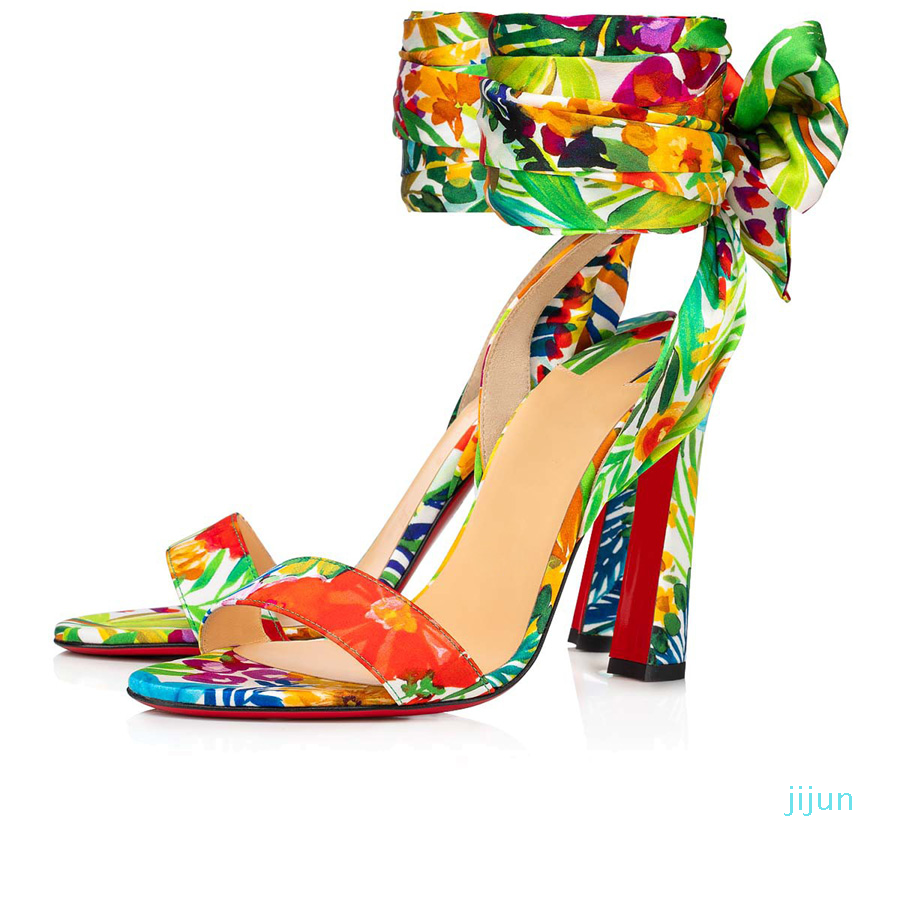 

Luxury-Originals Women Red Bottom Sandals Pumps Crosse Du Desert 100 mm Classic Slim Lady High Heels Satin Crepe Multicolored Design Refined, #1