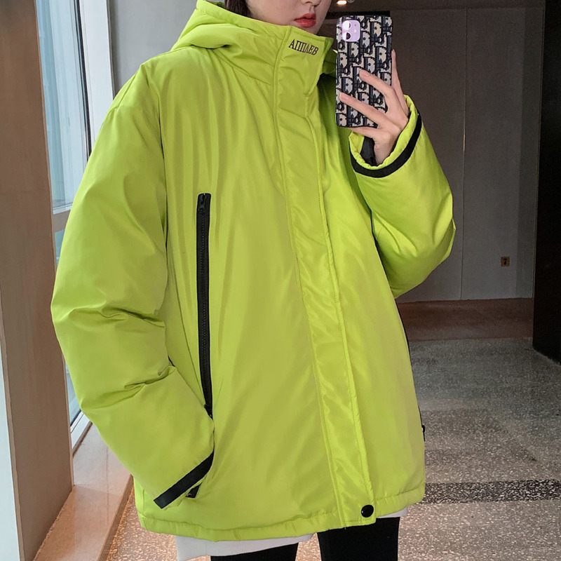 

2021 New New Winter Reflexive Male Cotton Quilted Clothes Super Fire Tide Coat Suit 0CYD, Black