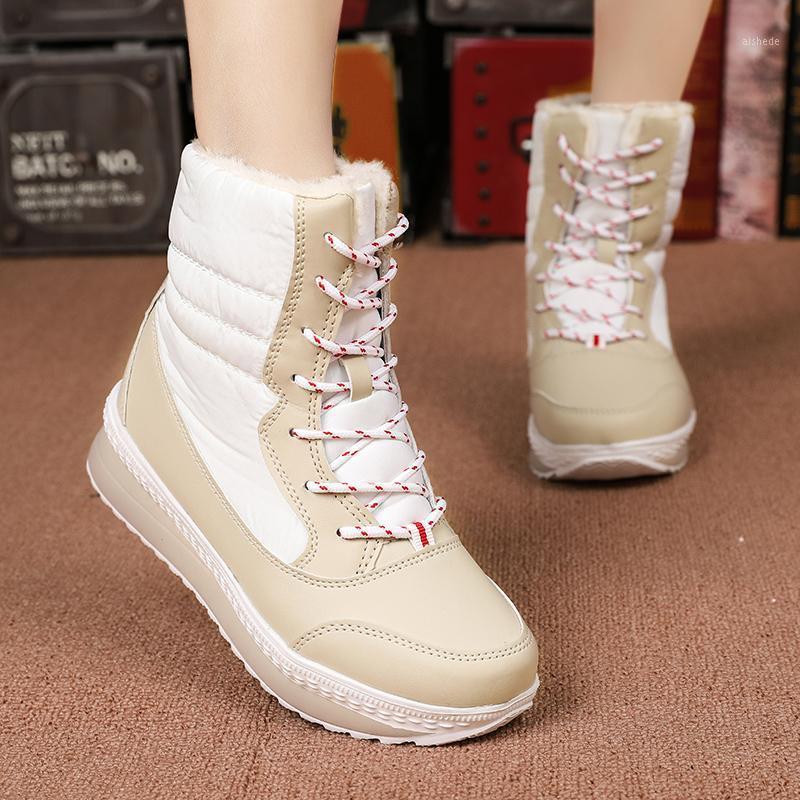 

Winter Boots Women Keep Warm Women Snow Boots Warm Mid-Calf Shoes Plus Size Female Shoes Waterproof Botas Mujer1, Red