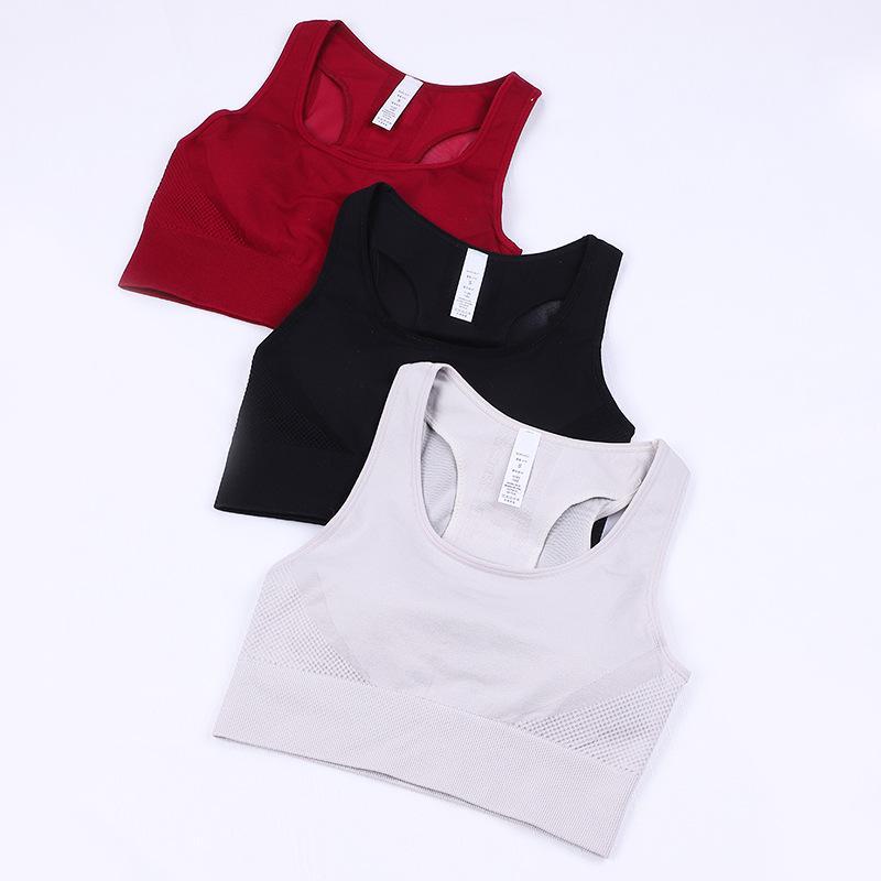 

Fashion Gauze Sports Underwear Running Beauty Back High-Strength Anti-Sagging Yoga Fitness May Outer Wear -resistant Bra1, Wine red