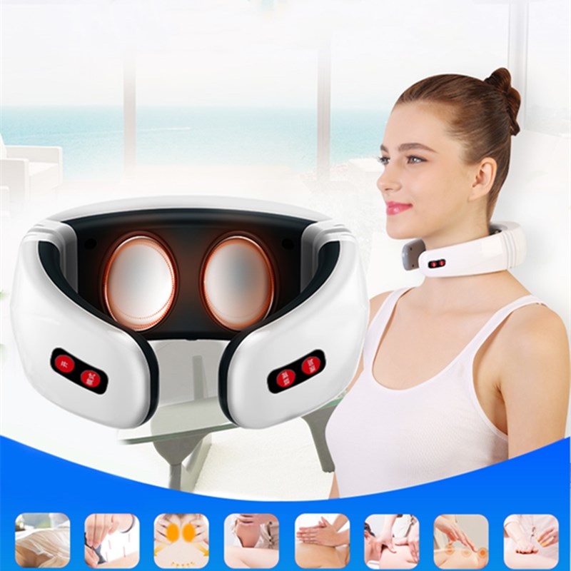 

Electric Pulse Back And Neck Massager Far Infrared Heating Pain Relief Tool Healthcare Relaxation Health Care Cervical Massager