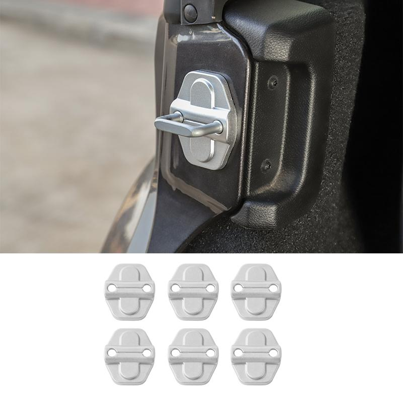 

Silver ABS Lock Cover Protection Cap Decoration Cover For Jeep Wrangler JL 2018+ Auto Interior Accessories