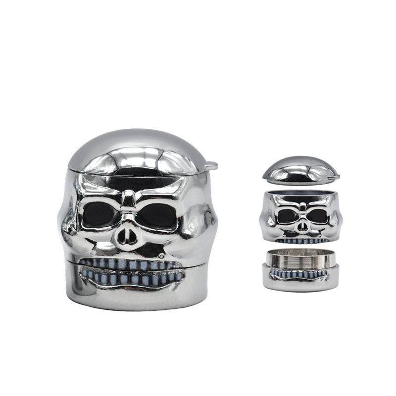 

Skull Grinder Metal Smoking Herb 43MM 3 Parts Layers Spice Tobacco Cartoon Grinders Crusher Herbal Cigarette Miller Gift for Christmas