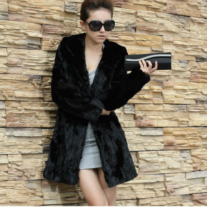 

TUHAO Hooded Long Faux Fur Coat Ladies Autumn Winter Loose Elegant Office Lady Long Fur Coat Thick Warm Black LQ271