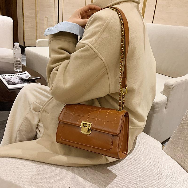 

Retro soft leather textured women's bag winter on the new wholesale fashion pu women's bag one-shoulder sloping 2021 new, Black