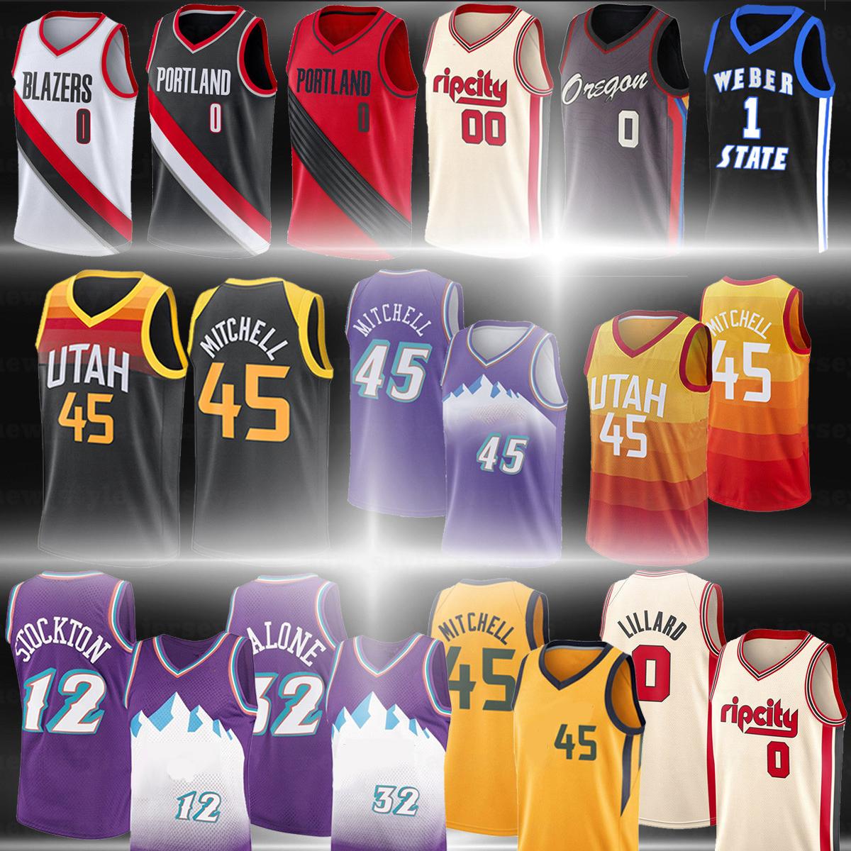 

NCAA MEN 0 Damian 45 Donovan Lillard Gobert Malone 12 John Men Stockton 32 Karl Mitchell Rudy Utah Jazz Men Basketball Jerseys z1