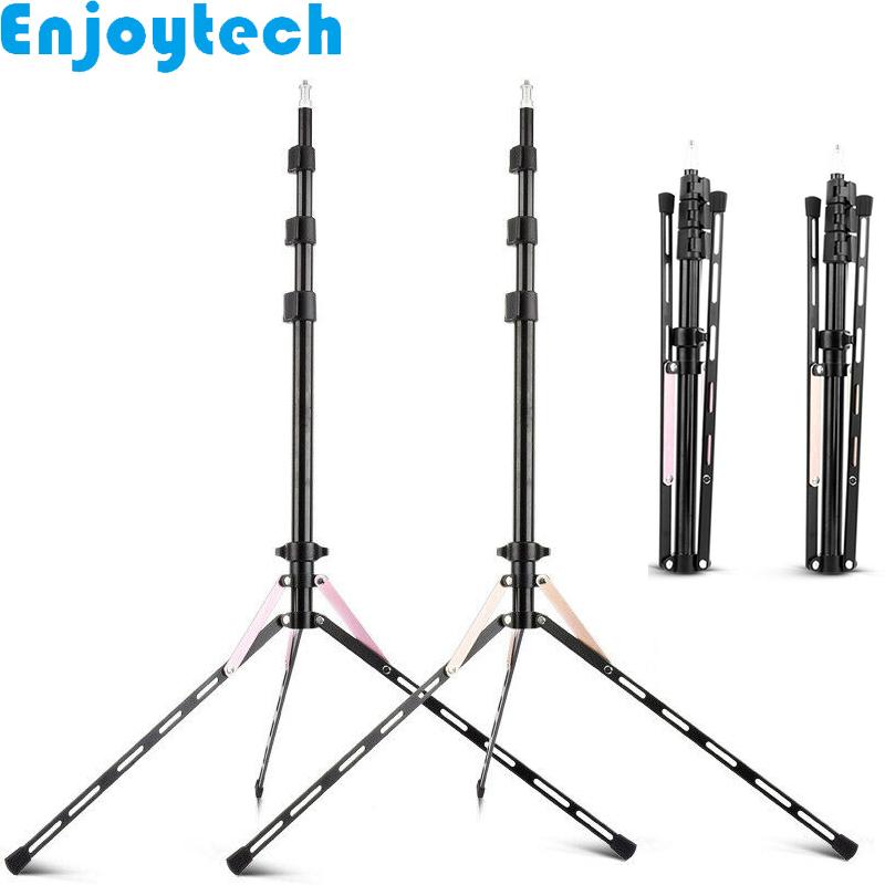 

49-191CM Aluminum Alloy Foldable Photography Mounts Holder for LED Ring FLash Light Lamp Tripod for Live Streaming Video Blogger