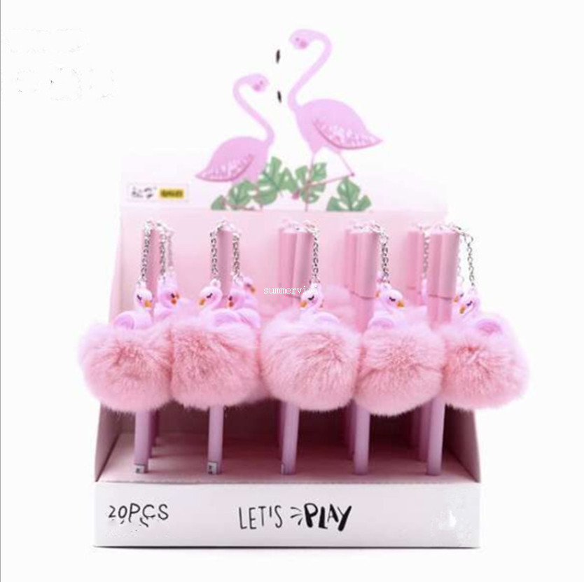 

Pink Flamingo Gel Pen Beautiful Plush Swan Unicorn Pig Pens School Writing Girl Gifts Kawaii Neutral Pens School Supplies Stationery A5695