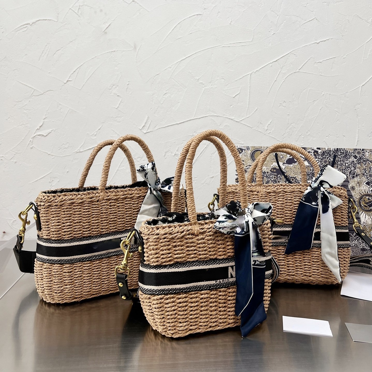 

women's bag woven handbag No gift box packaging, Khaki
