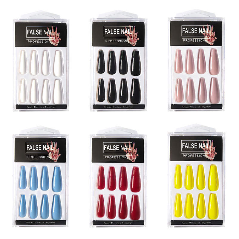 

24pcs Professional Fake Nails DIY Design Natural High Quality Waterproof Nail Art Practice Display Manicure Tool, 09