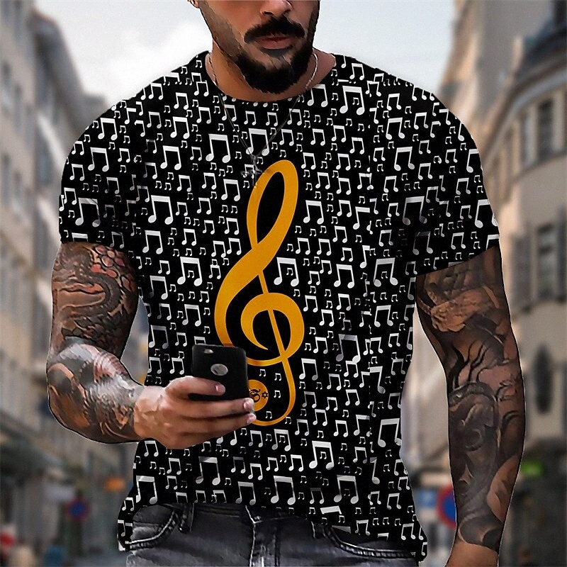 Men's Unisex T shirt 3D Print Symbol Graphic Prints Crew Neck Street Daily Print Short Sleeve Tops Casual Designer Big and Tall Sports Black