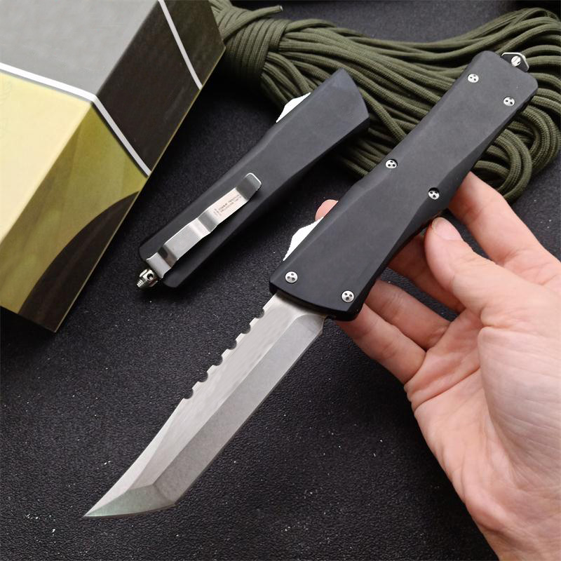 

Speical Handle Offer Knife EDC MT Tactical AUTO Knives Tanto Stone Point Washed Blade 6061-T6 Hellhound Blade Pocket D2 Ecpln