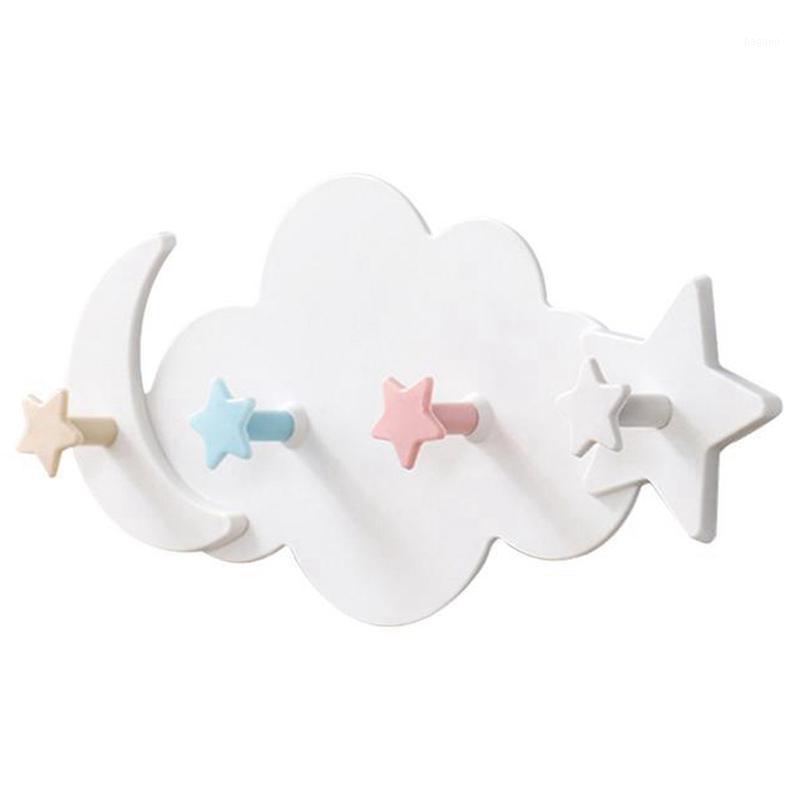 

Wall Mounted Key Holder Creative Star Moon Cloud Shape Nail Free 4 Hooks Bathroom Moisture Proof Multi Functional Hooks1