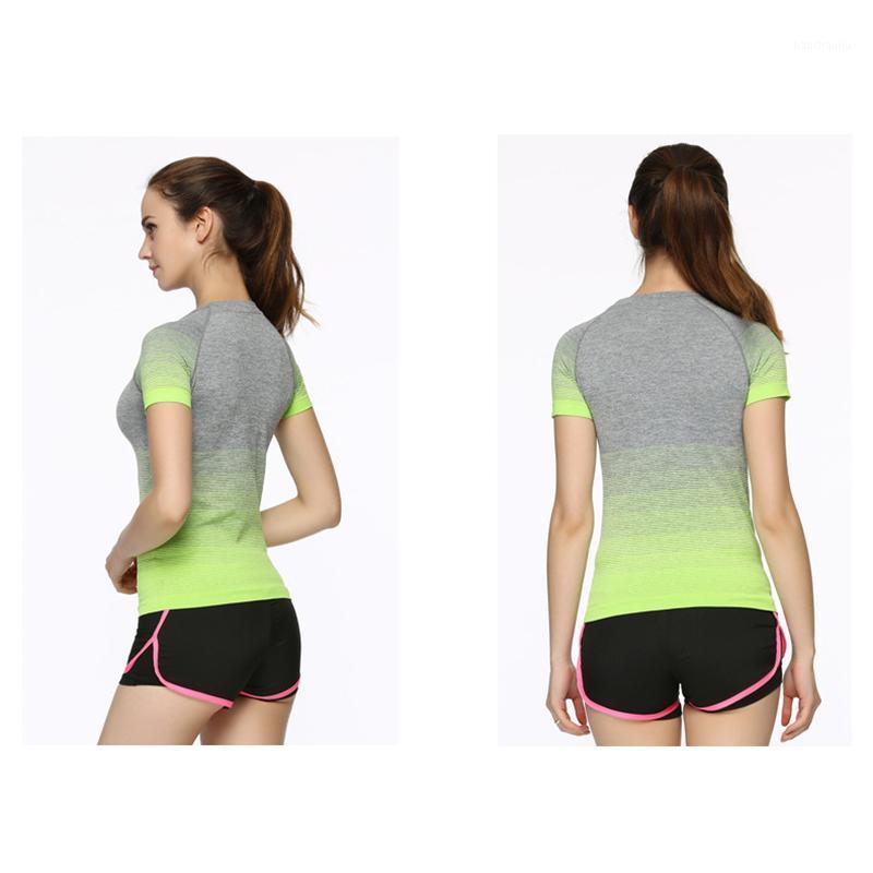 

Gym Women' Sport Shirts Quick Dry Running T-shirt Sleeve Fitness Clothes Tees & Tops Deporte Mujer1
