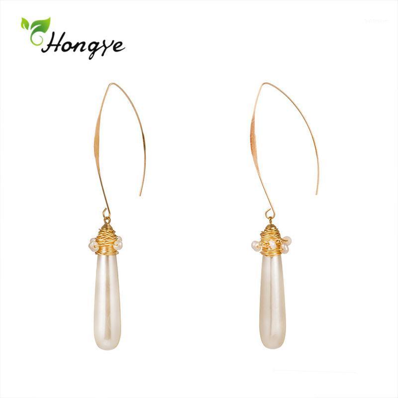 

Hongye Retro New Fashion Natural Pearl Drop Earrings for Women Simple Brincos Jewelry 2020 Long Section Pearls Wedding Gift1