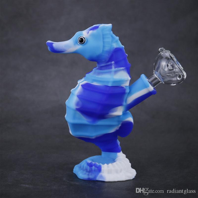 

6inch small silicone bongs pet package silicone water bubbler pipe line crack cool dab rigs collapsible bong