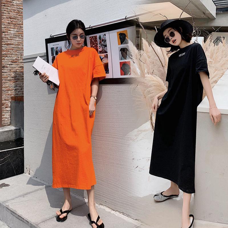 

Summer Dress for Pregnant Women Maternity Pure Color Dresses Pregnancy Women A Word Maxi Letter Printed Dress for Photo Shoot1