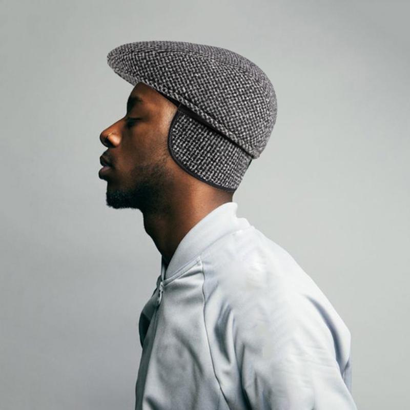 

Men Hats Winter Wool Hat Cap Ivy Hat Golf Driving Autumn Women Cotton Flat Cabbie Newsboy Caps #35, Black