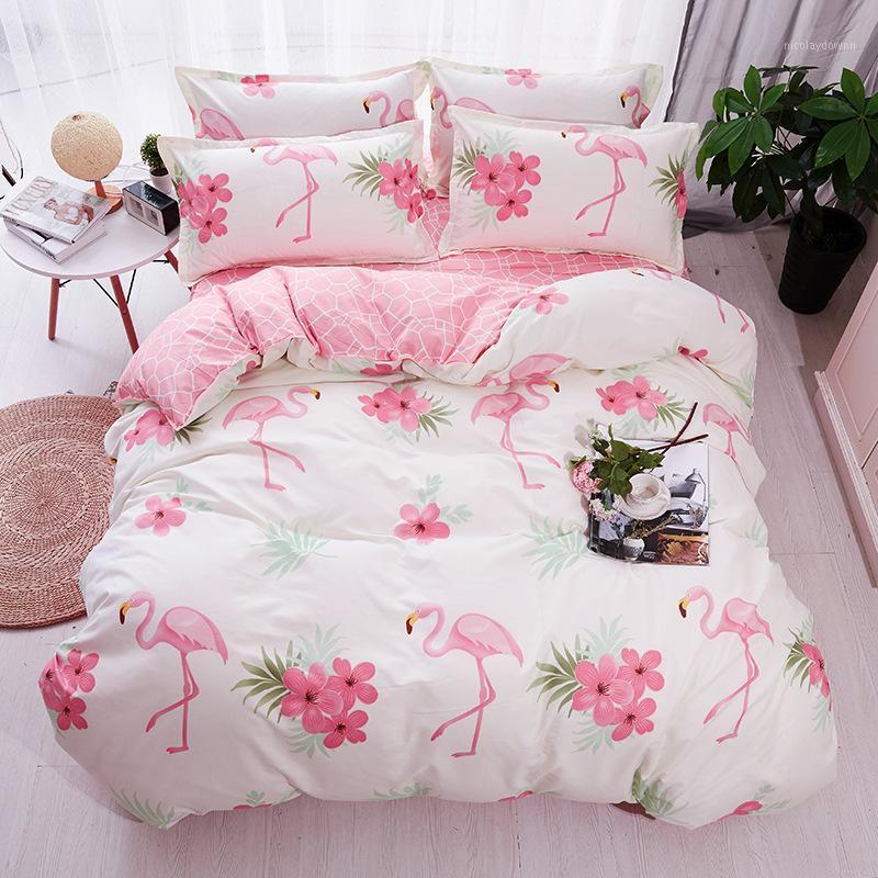 

Claroom Pink Flamingo Bedding Sets Bed Linen Duvet Size And FS51# Cover Set Queen Bed Quilt Pillowcase Sheet King1, Style14