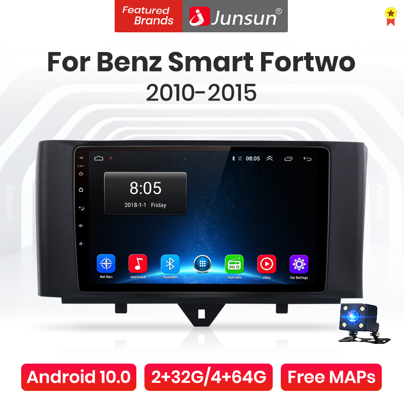 

Junsun V1 Pro 4G Android 10.0 4G+64G Car Radio Multimedia Player For Benz Smart Fortwo 2 2010 - 2015 GPS Navigation no 2din dvd, 4g (2gb 32gb)
