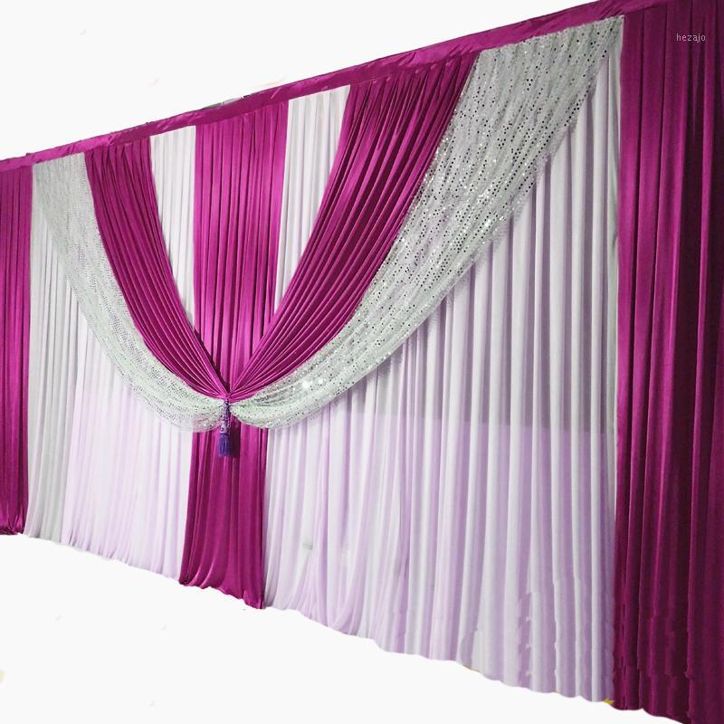 

Ice Silk Wedding Backdrops Panels Hanging Curtains Party Backdrop Wedding Decoration Big Events Background Tied/Piped1
