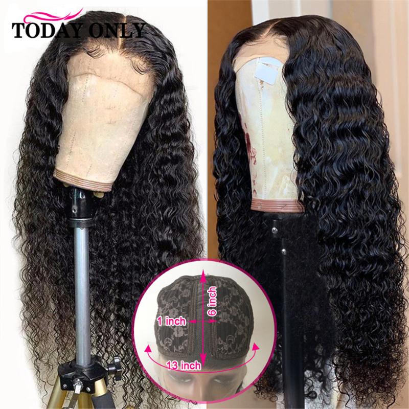 

Water Wave Wig T Part Lace Human Hair Wigs For Women 4x4 Lace Closure Wig Malaysian Human Hair Pre Plucked 30 inch Remy