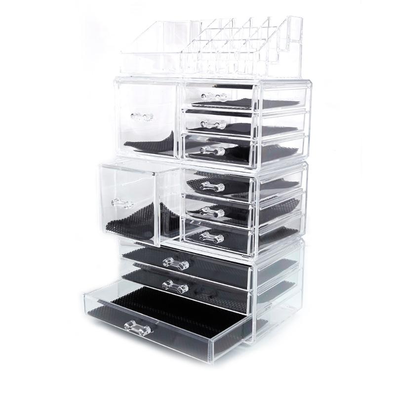 

SF-1122-10 4Pcs / Set Plastic Cosmetics Storage Rack Transparent, Clear