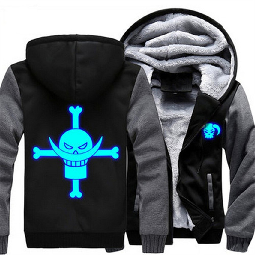 

2021 New Us Size for Hoodies Men Women Anime One Piece Edward Newgate Cosplay Luminous Jacket Thicken Hoodie Coat 3gxg