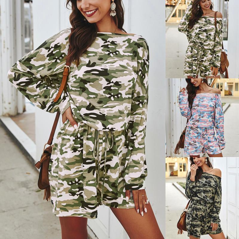 

2020 spring and summer camouflage casual jumpsuit, Green