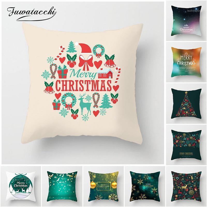 

Fuwatacchi Merry Christmas Cushion Cover Snowman Deer Printed Pillow Covers Case For Home Sofa Decorative Pillowcases Xmas Gifts1, Random
