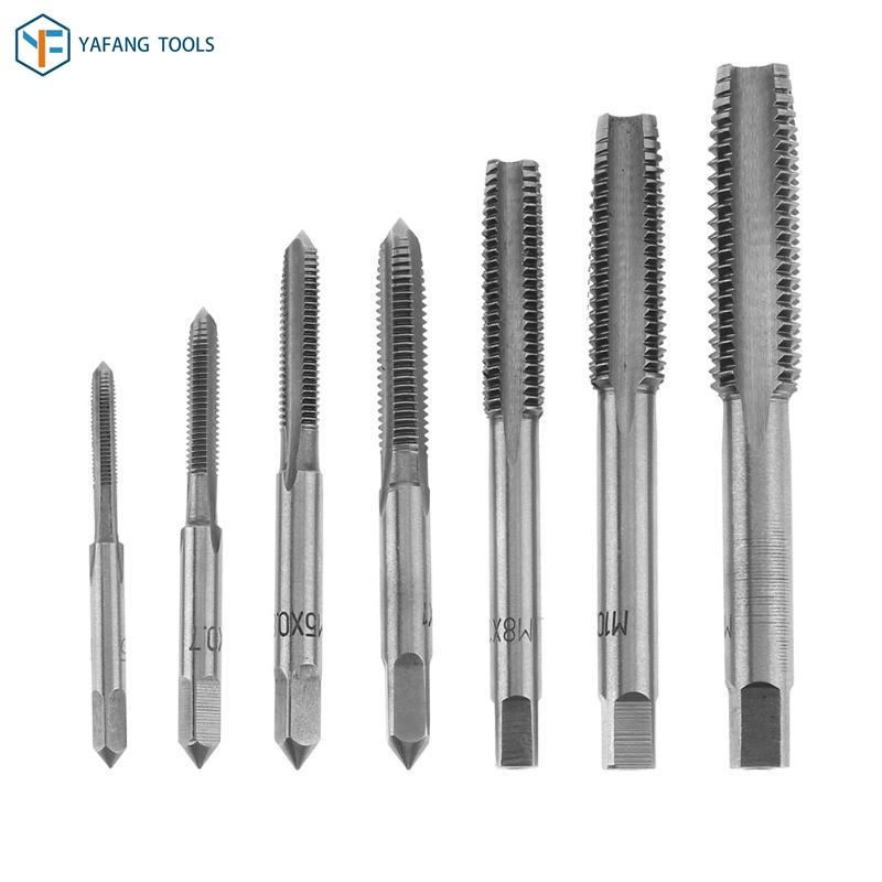 

7Pcs/Set HSS M3 M4 M5 M6 M8 M10 M12 Machine Straight Fluted Screw Thread Metric Plug Hand Tap Drill Bit Hand Tools