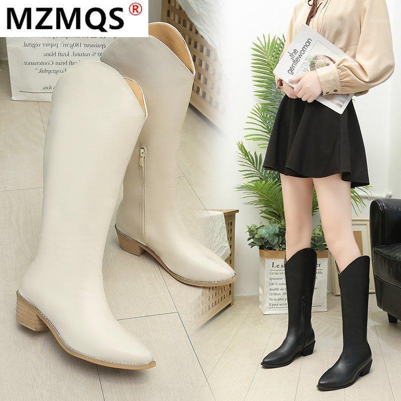 

British Style Cowhide Material Zippered Decorative Boots Pointed Thick High Heel Side Zipper Rubber Soles Winter Boots Women1, Brown