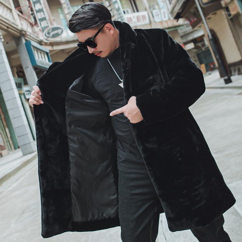 

Men's Trench Coats Coat Men 2021 Men's Plush Black Large Loose Windbreaker Winter Long Wool More Sizes -5XL 6XL1