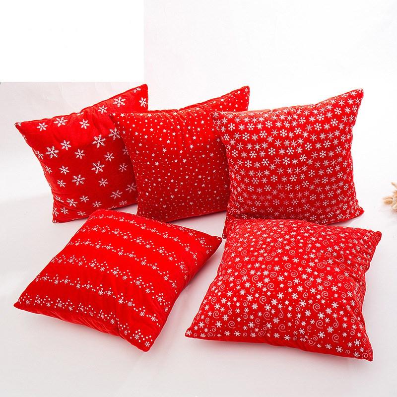 

1pc Decorative Xmas Cushion Cover Red Snowflake Sofa Pillow Case Cover Seat Car Throw Pillowcase Christmas Decoration for Home