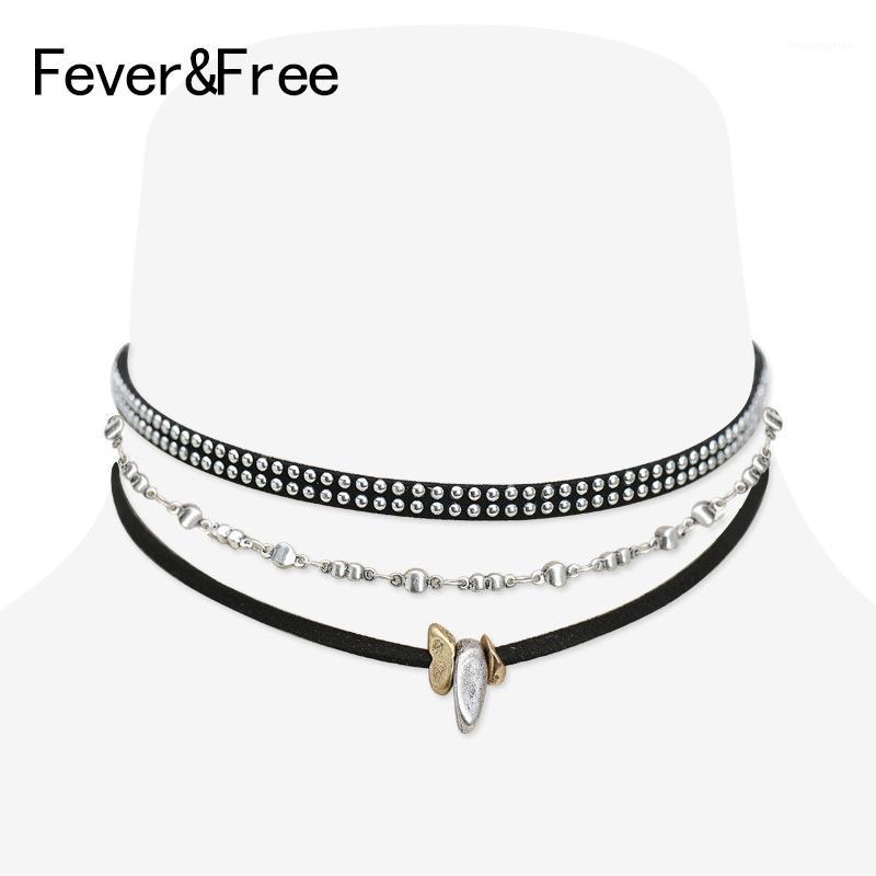 

Fever&Free Big Promotion! Women Vintage Collar Necklace Multilayer Natural Stone Brown Pendant & Necklaces Collares De Moda 20201