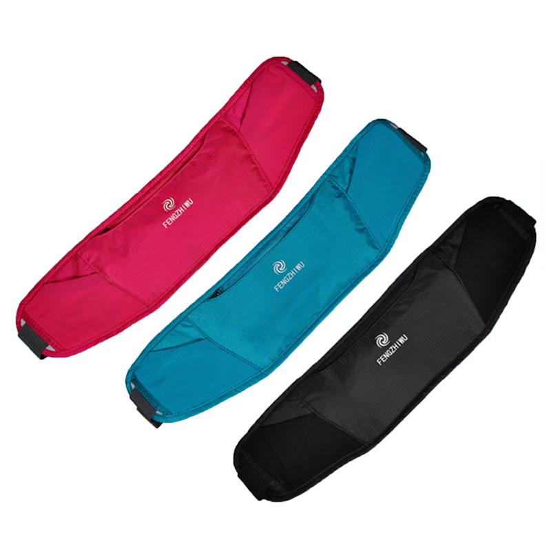 

Outdoor Women Men Sports Waist Bags Marathon Bodybuilding Ultrathin Belt Knapsack Pack Fashion Solid Color Phone Cash Wallet, Black