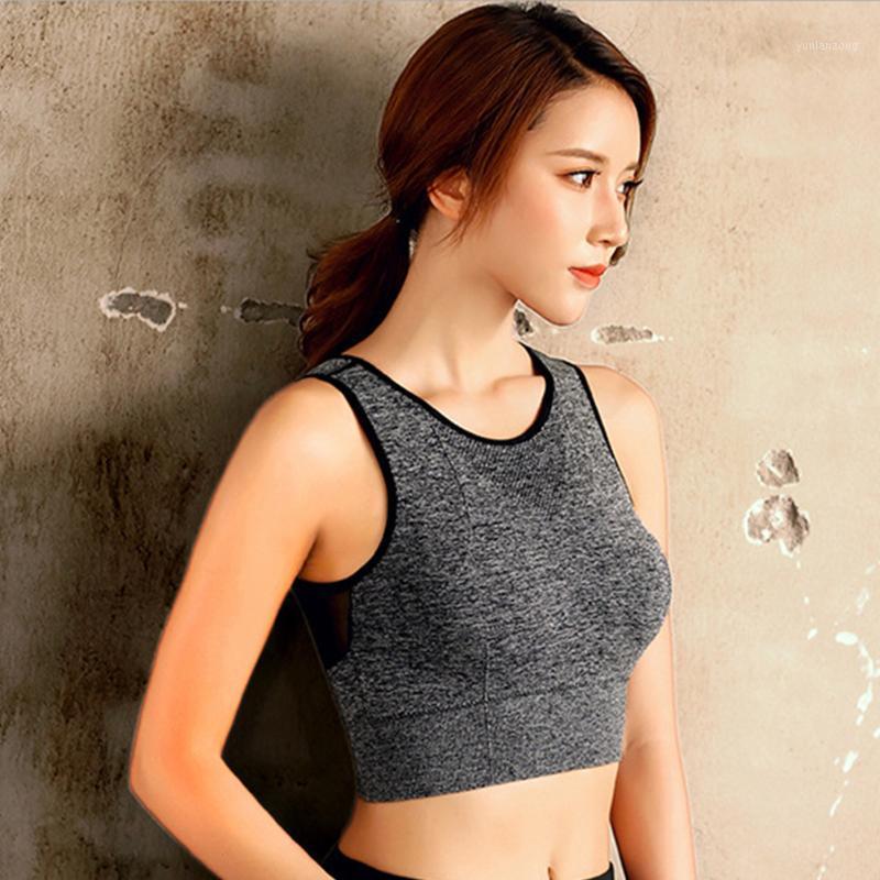 

Women Workout Running High Impact Sports Bra Breathable Gym Sexy Yoga Vest Fitness Back Mesh Removable Pad Full Coverage Fashion1, Black