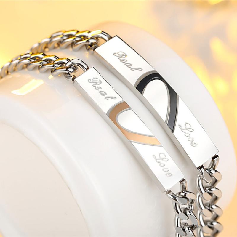 

Love Heart Bracelet Lover Couple Bangle Real Love Joint Bracelet Boyfriend Girlfriend Jewelry Gift Bracciali