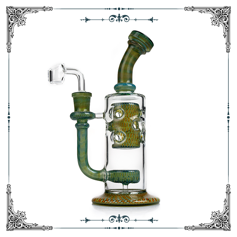 

Imported American Color Rod straight fab glass bong recycler dab rig 8.8 inch water pipe honeycomb jet perc oil rig bubbler & banger