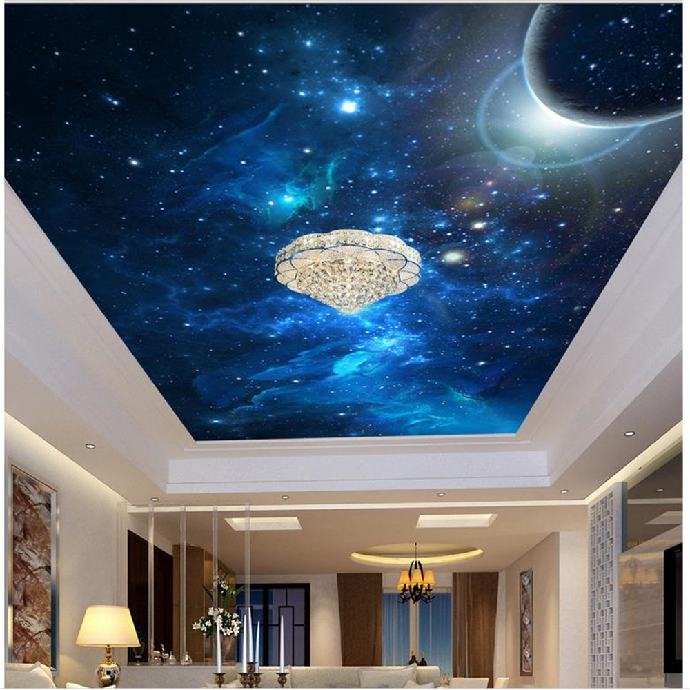 

Custom 3d stars ceilings 3d ceiling murals wallpaper modern wallpaper for living room, Blue