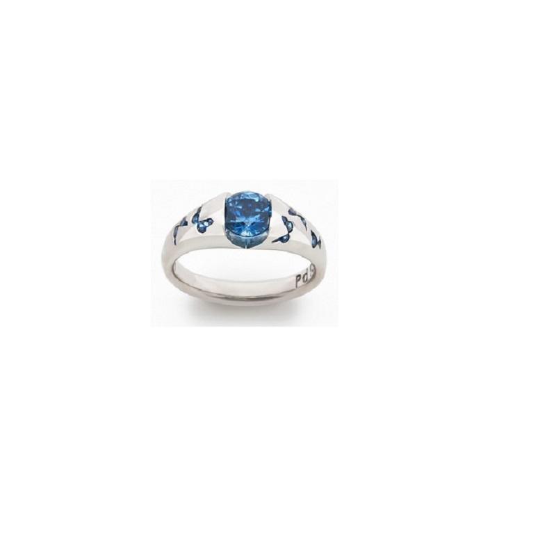 

Fashion Blue Zircon Stone Bowknot Design Rings for Women Silver Color Wedding Rings Engagement Jewelry Gifts Anillos Mujer